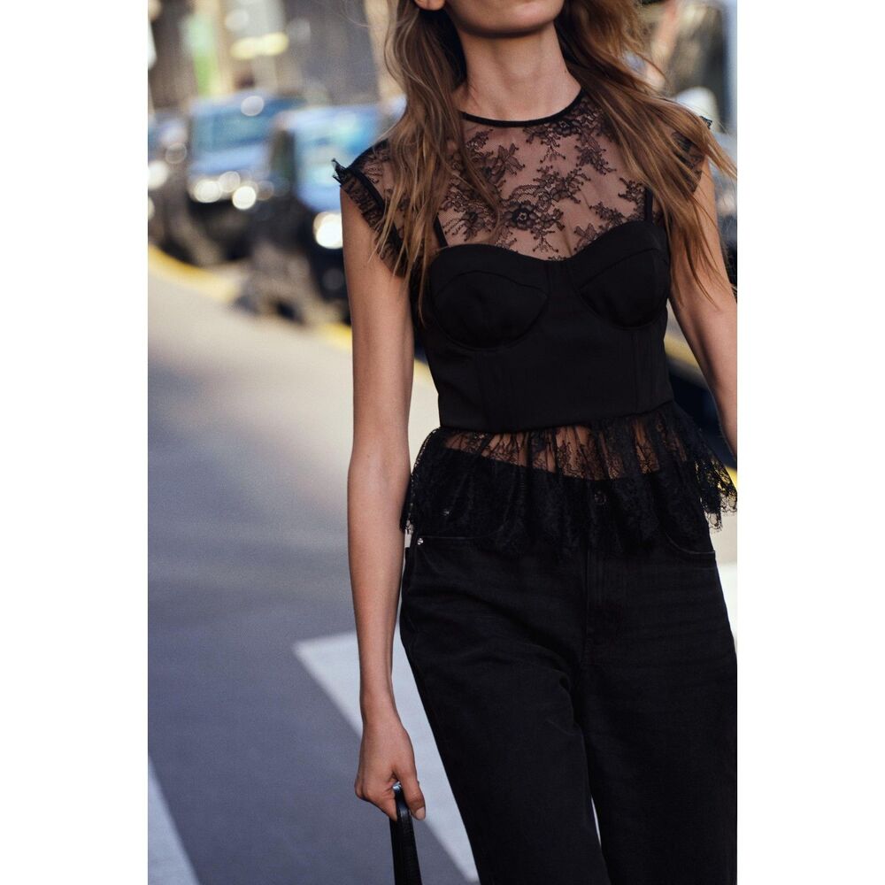 Zara bustier combination LACE TOP